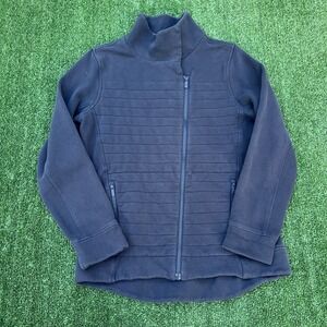 Lululemon Jacket Womens 8 Navy Blue Be True Quilted Asymmetrical Zip Athleisure